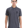 Mens Grey Polo Black Skull